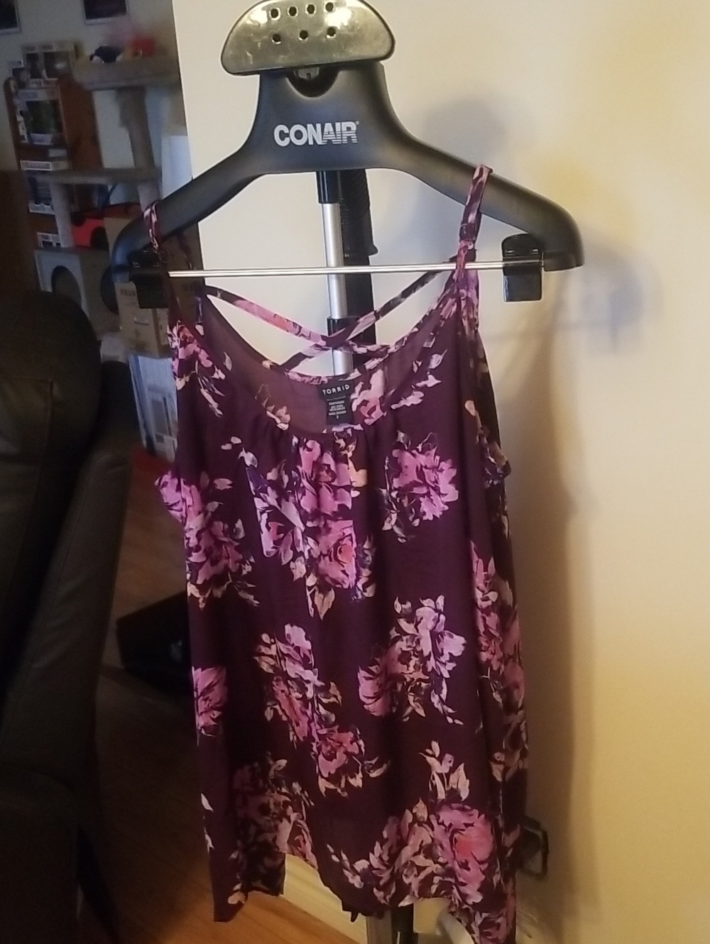 torrid Dark Purple Floral Crisscross Camisole 3